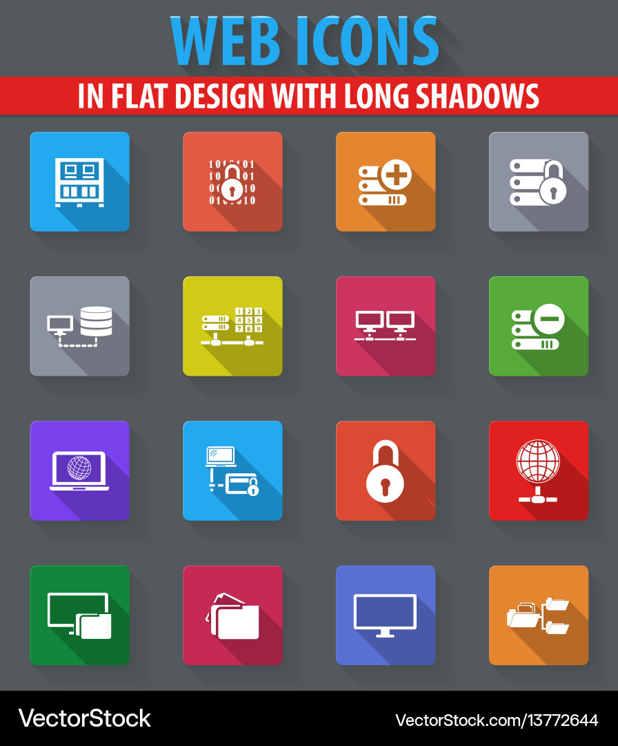 Internet server network icons set vector image
