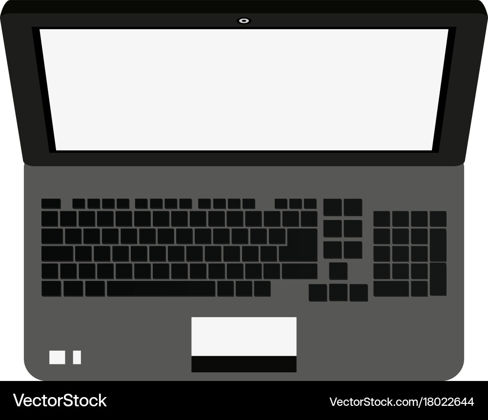 Laptop computer with blank screen icon image vector image