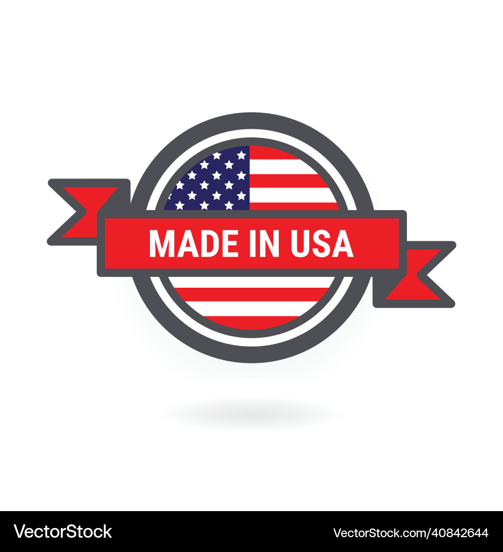 Made in usa badge american flag icon Made in usa badge american flag icon vector image