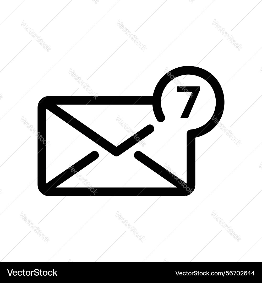 Mail notification icon envelope with a badge Mail notification icon envelope with a badge vector image