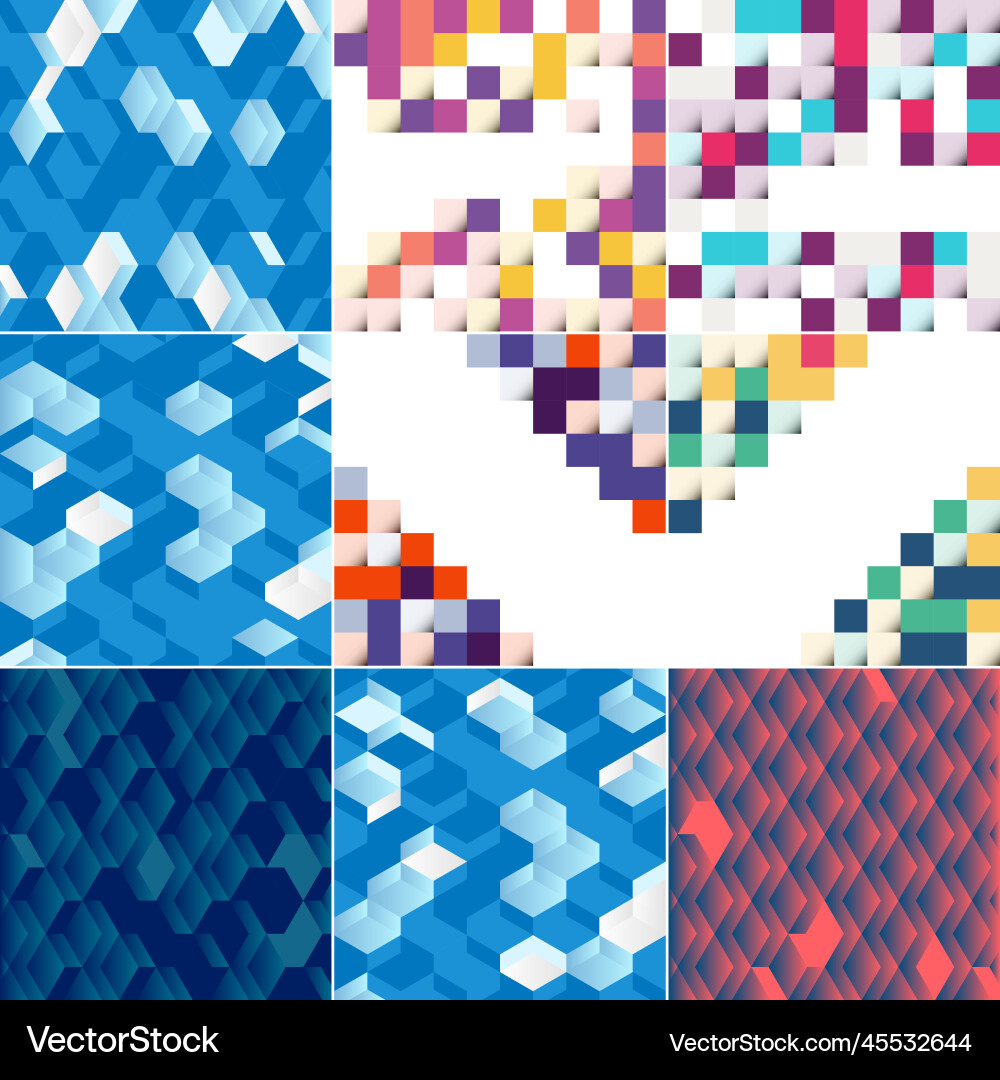 Seamless pattern of colorful blocks with shadow Seamless pattern of colorful blocks with shadow vector image