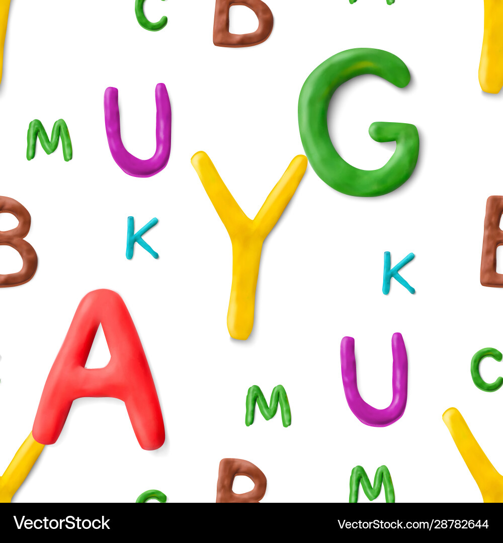 Seamless pattern with alphabet handmade modeling Seamless pattern with alphabet handmade modeling vector image