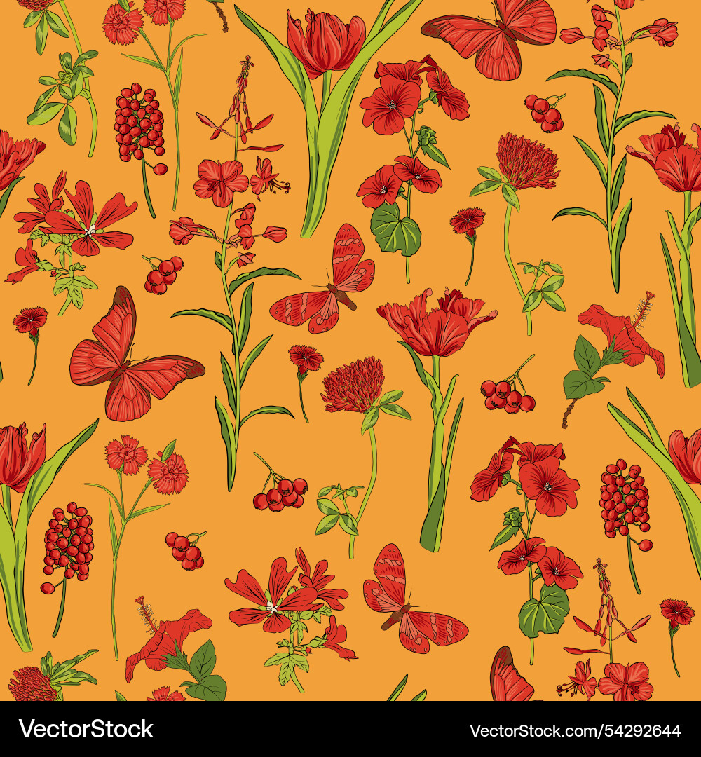 Seamless pattern with flowers Seamless pattern with flowers vector image