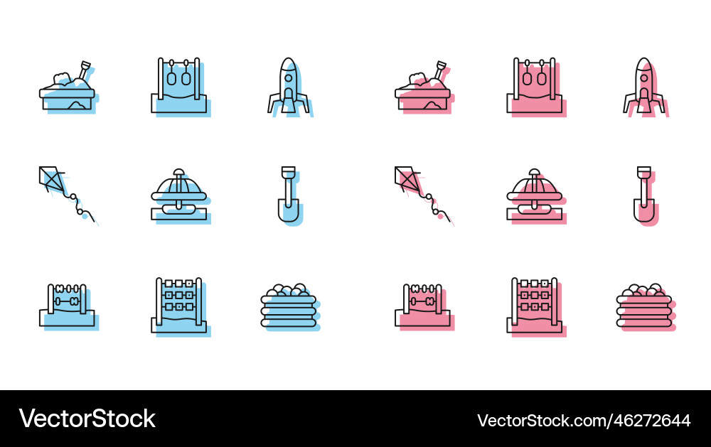 Set line abacus tic tac toe game sandbox Set line abacus tic tac toe game sandbox Vector Image