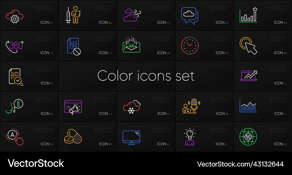 Set of augmented reality computer and medical Vector Image