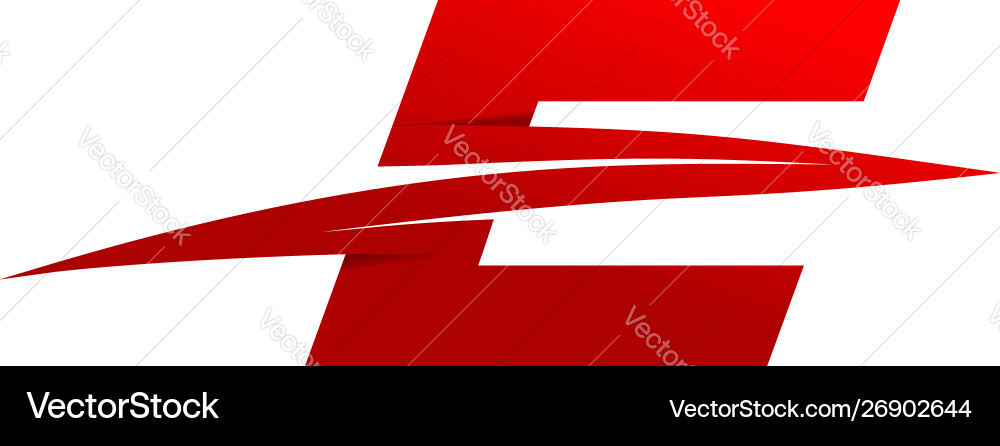 Sliced E Initial - Speed & Style vector image