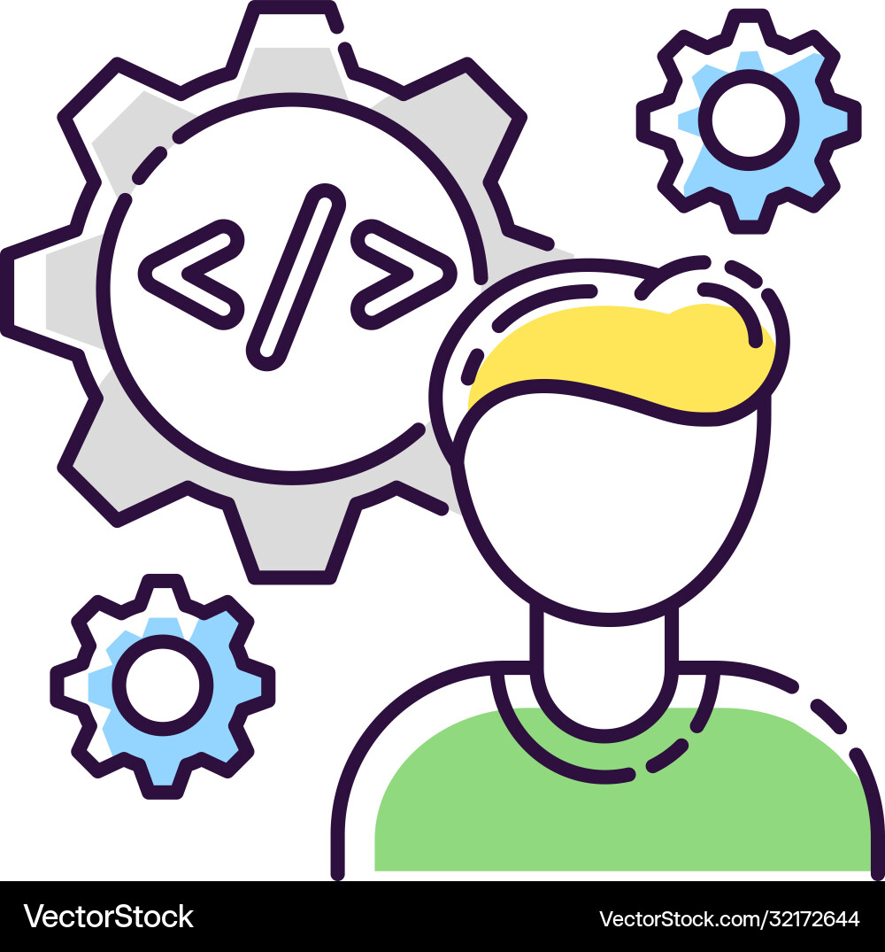 Software engineer rgb color icon Software engineer rgb color icon vector image