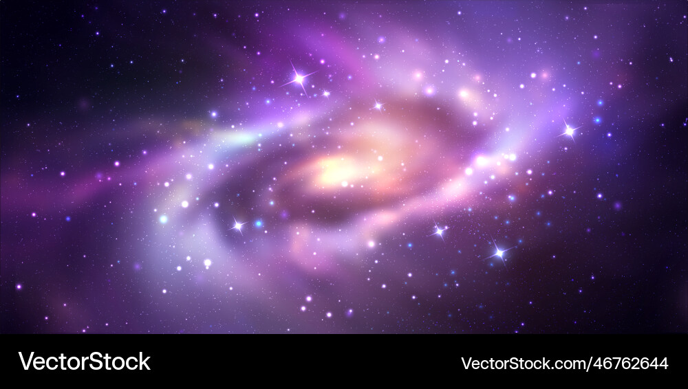 Space background with realistic spiral vector image