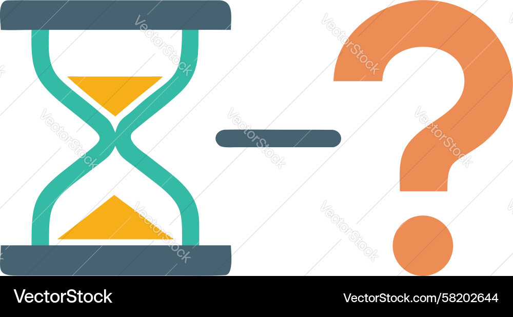 Temporal Query Icon - Question Mark Hourglass Vector Image