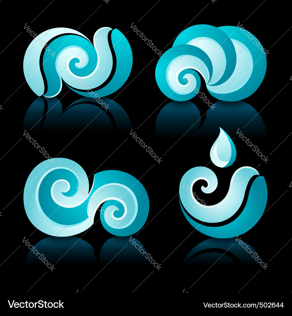 Wasserspiegel Icons Vektorbild