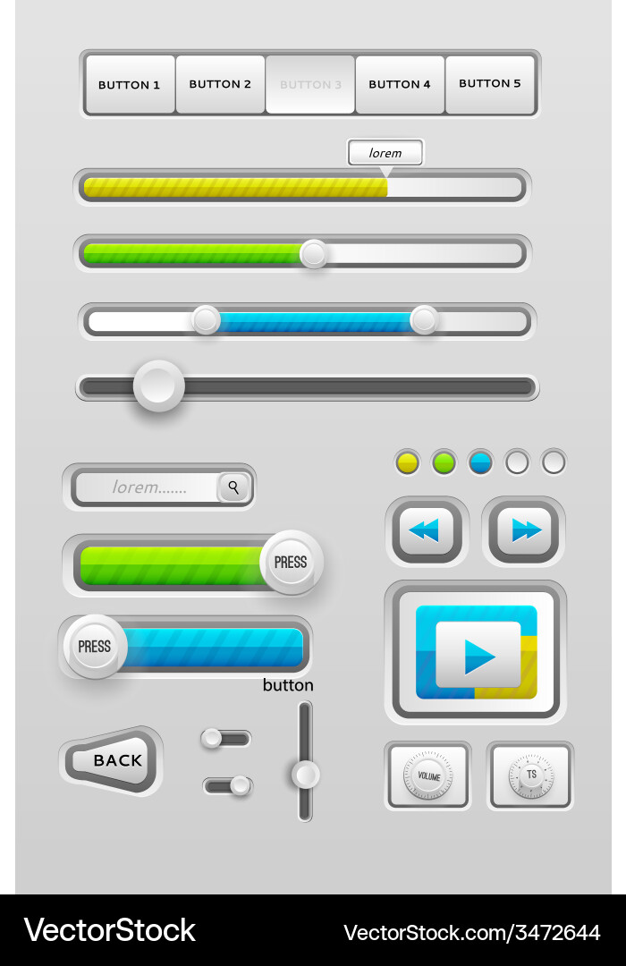 Web UI Elements Collection vector image
