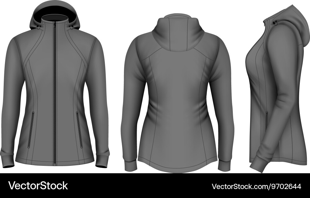 Women's Softshell Hooded Jacket Vector Image