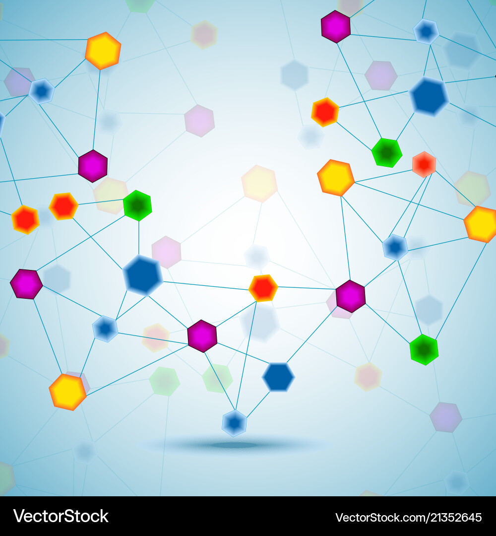 Abstract hexagonal molecular structure of dna vector image