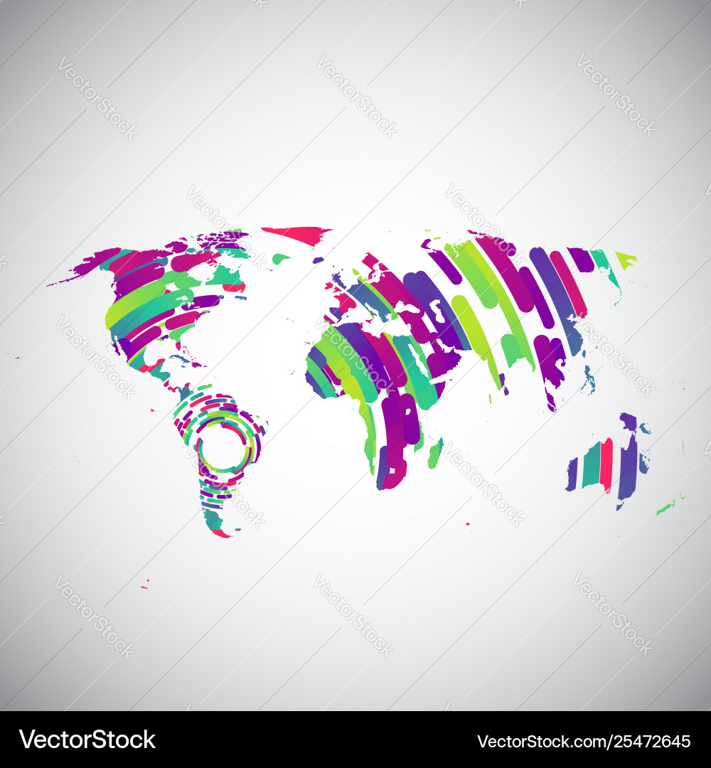 Abstract world map with colorful circles Abstract world map with colorful circles vector image