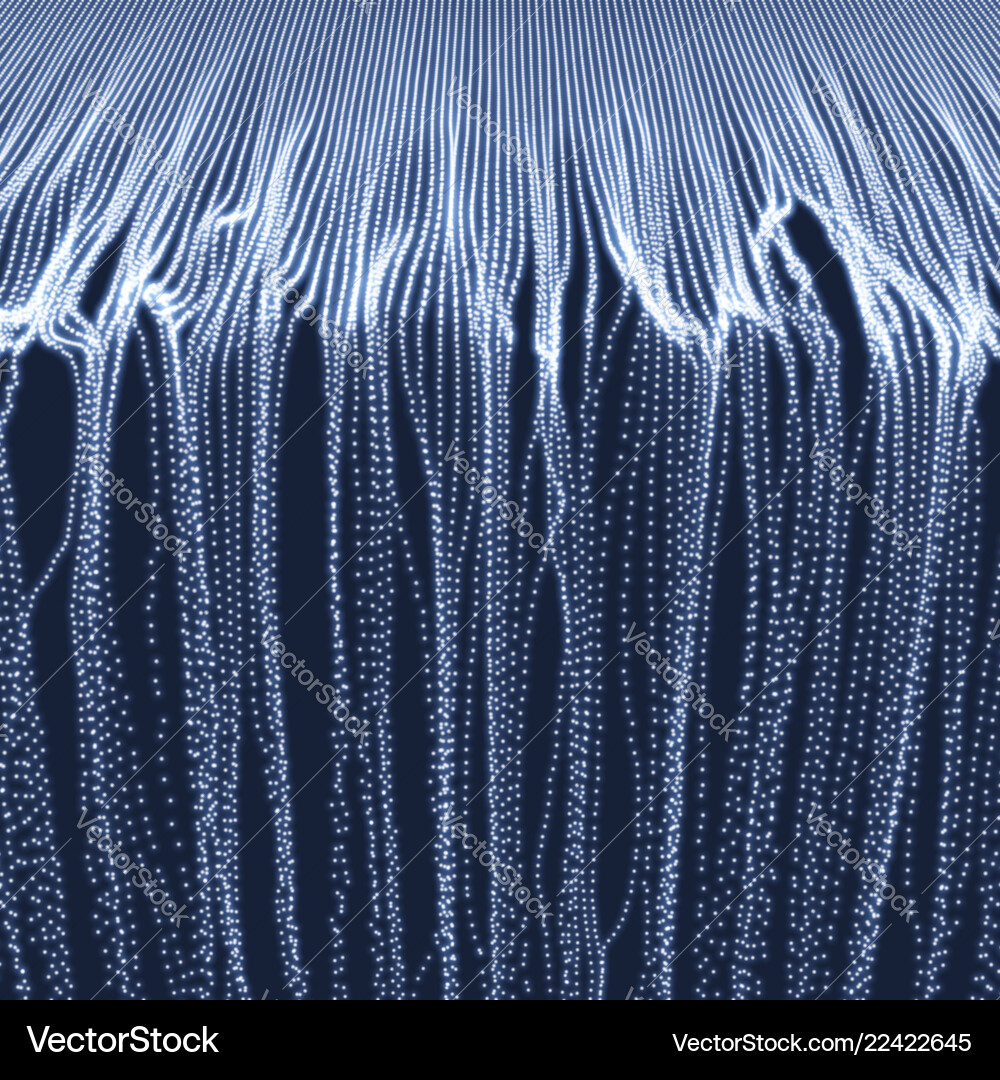 Array with dynamic emitted particles a glowing Array with dynamic emitted particles a glowing vector image