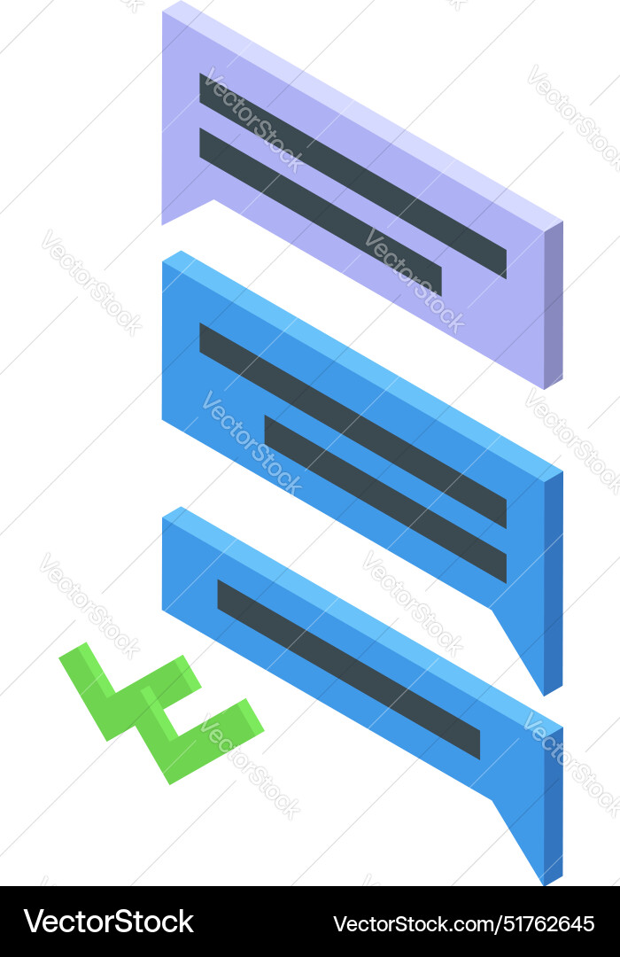 Chat messages stack is showing successful Chat messages stack is showing successful vector image