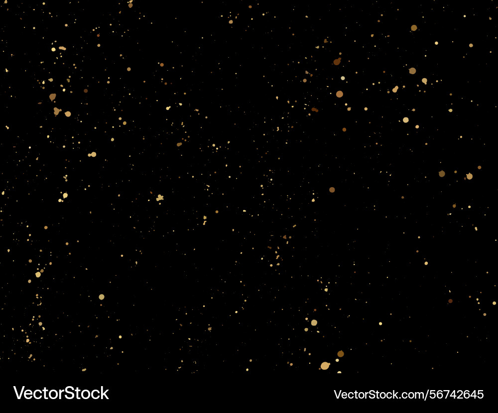 Elegant gold splatter texture on a black Vector Image