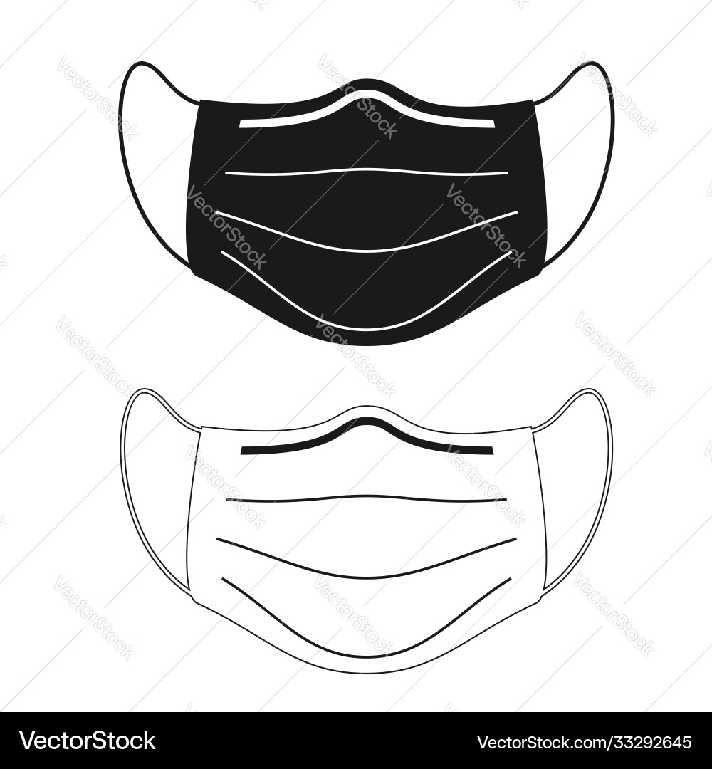 Face masks pictograph set icons black Face masks pictograph set icons black vector image