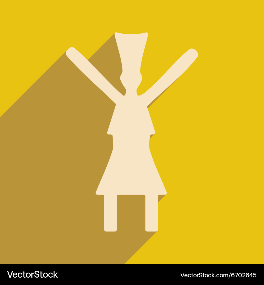 Flat with shadow icon and mobile application dance Vector Image