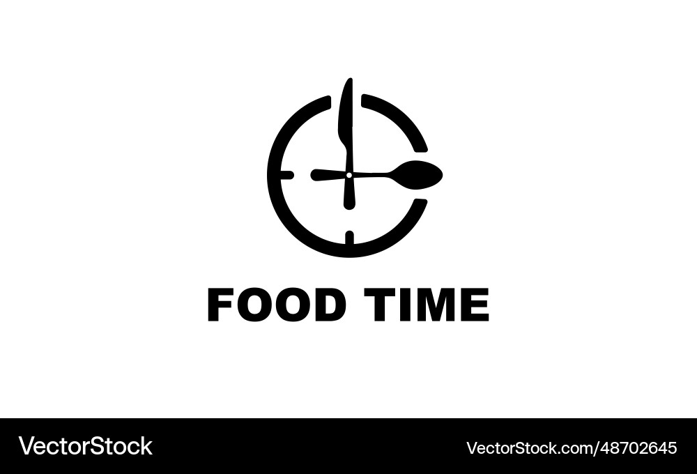 Food time logo design template symbol on white Food time logo design template symbol on white vector image