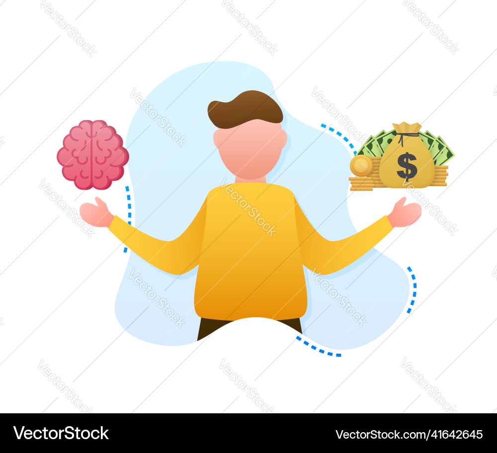 Man choosing between two options brainwork vector image