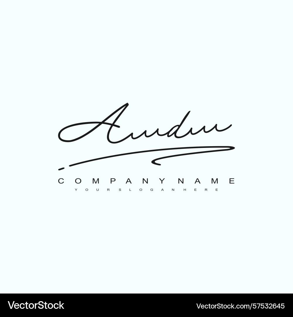 Minimal signature logo design with ad initials Vector Image