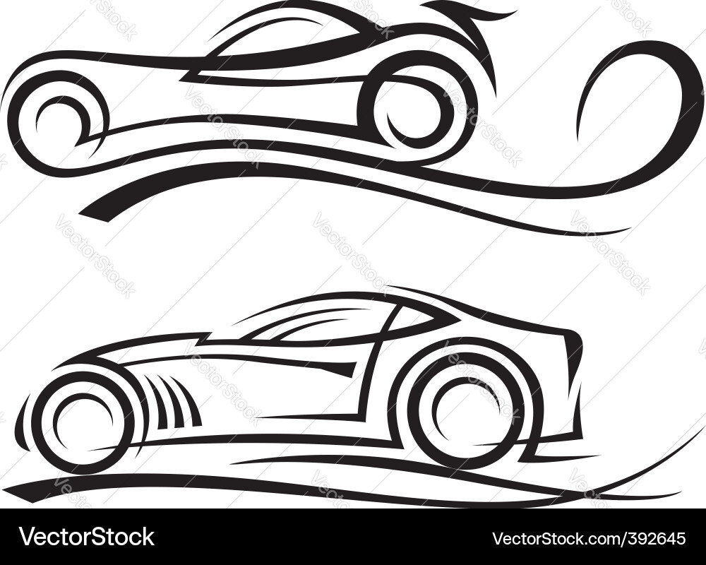 Monochrome Auto Silhouetten Vektorbild