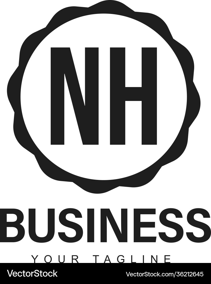 Nh initial a logo design with abstract style Nh initial a logo design with abstract style vector image