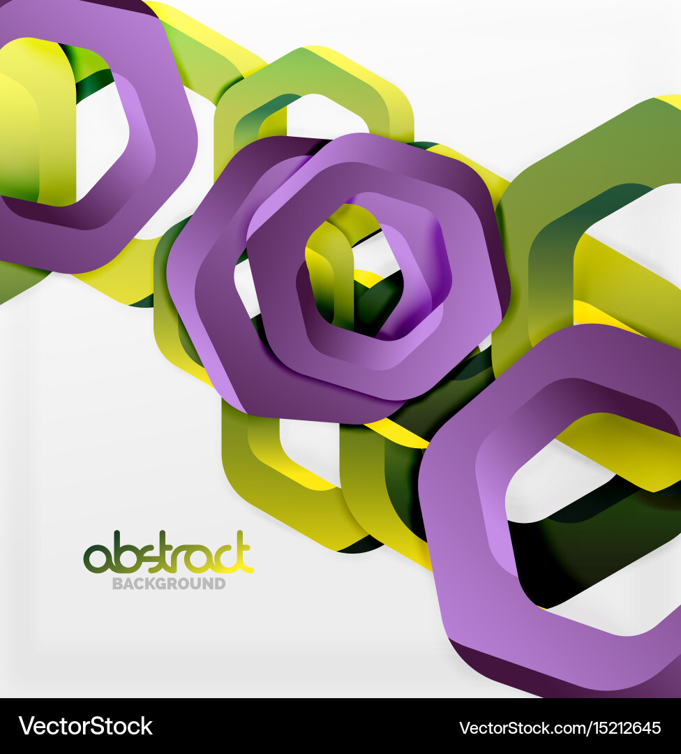 Overlapping hexagons design background vector image