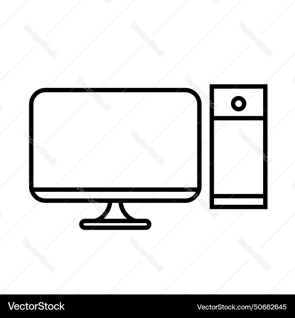 Personal computer line icon design Personal computer line icon design Vector Image