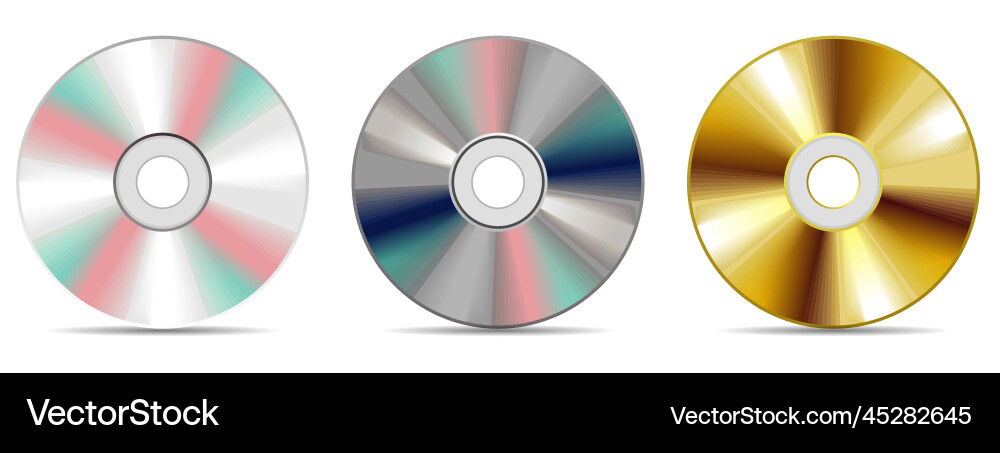 Realistic compact disc or cd template isolated Realistic compact disc or cd template isolated vector image