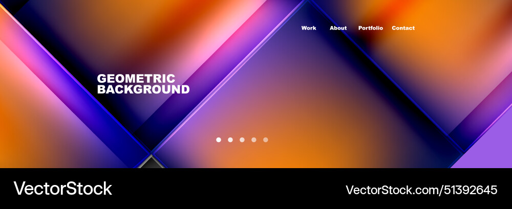 Round triangles and squares web site page template Round triangles and squares web site page template vector image