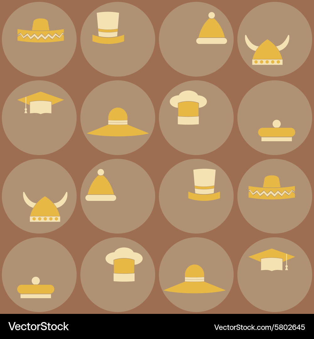 Seamless background with different hats vector image