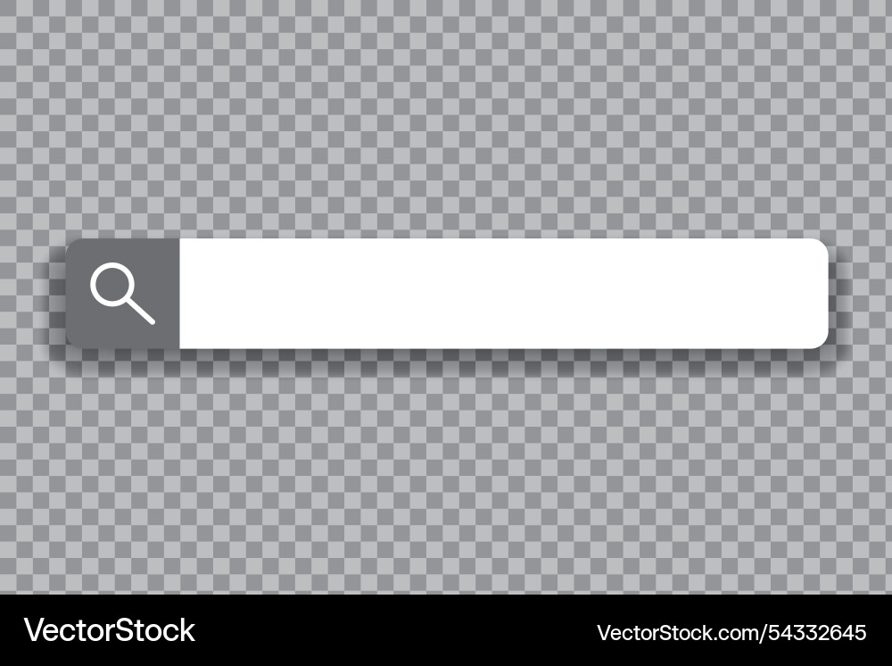 Search bar empty transparent background vector image