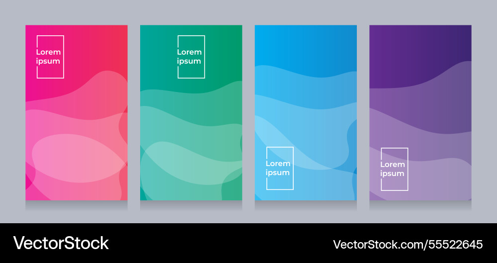 Set of abstract background with soft gradient Vector Image