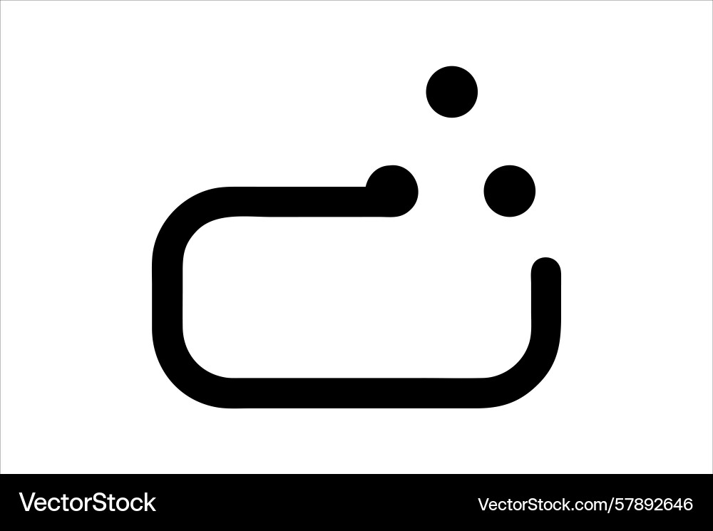 Abstract black shape with three dots on a white Abstract black shape with three dots on a white Vector Image