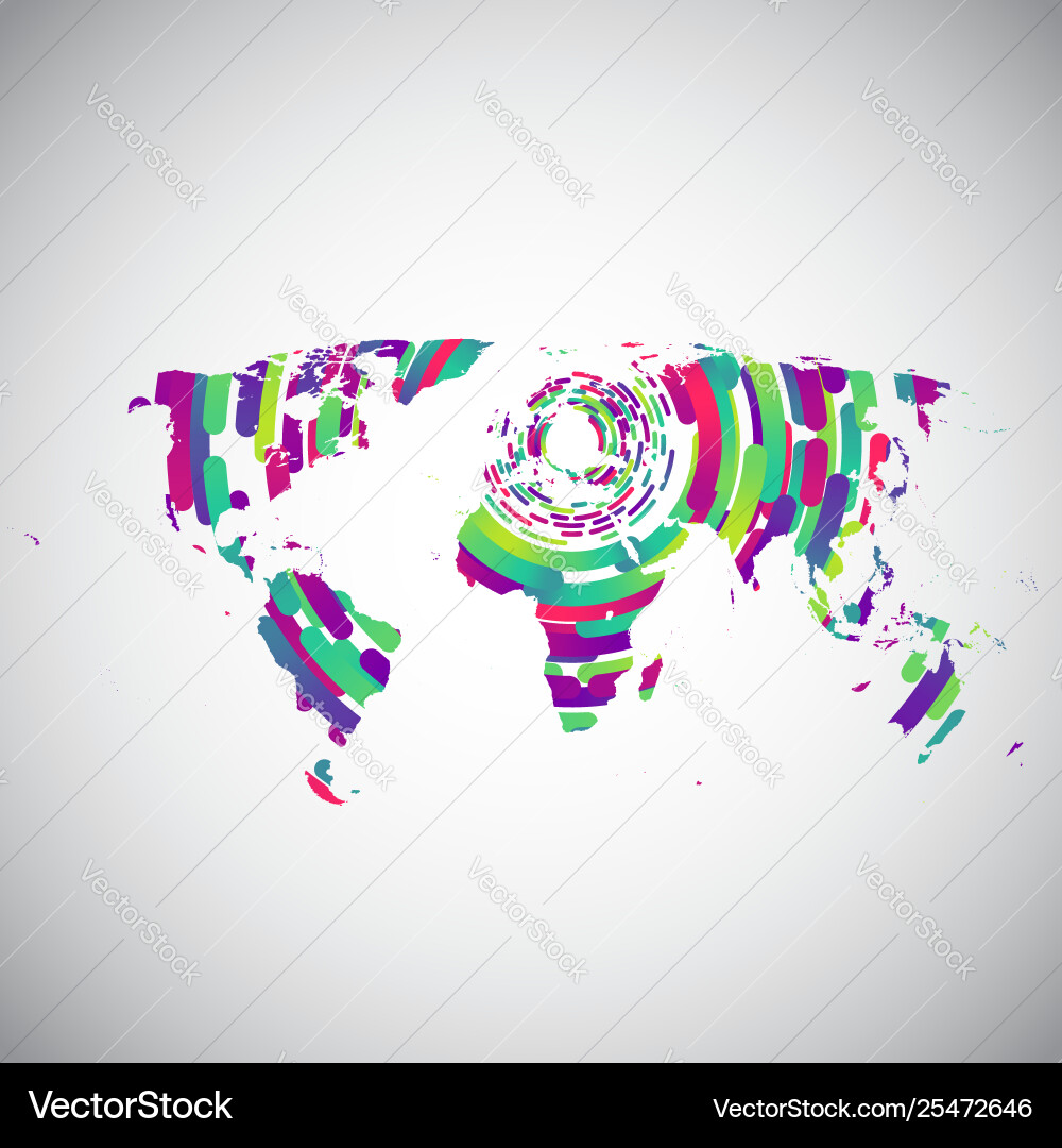 Abstract world map with colorful circles Abstract world map with colorful circles vector image