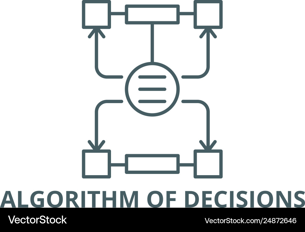 Algorithm decisions line icon Vector Image