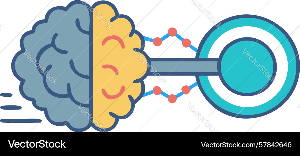 Brain connectivity neural networks digital vector image