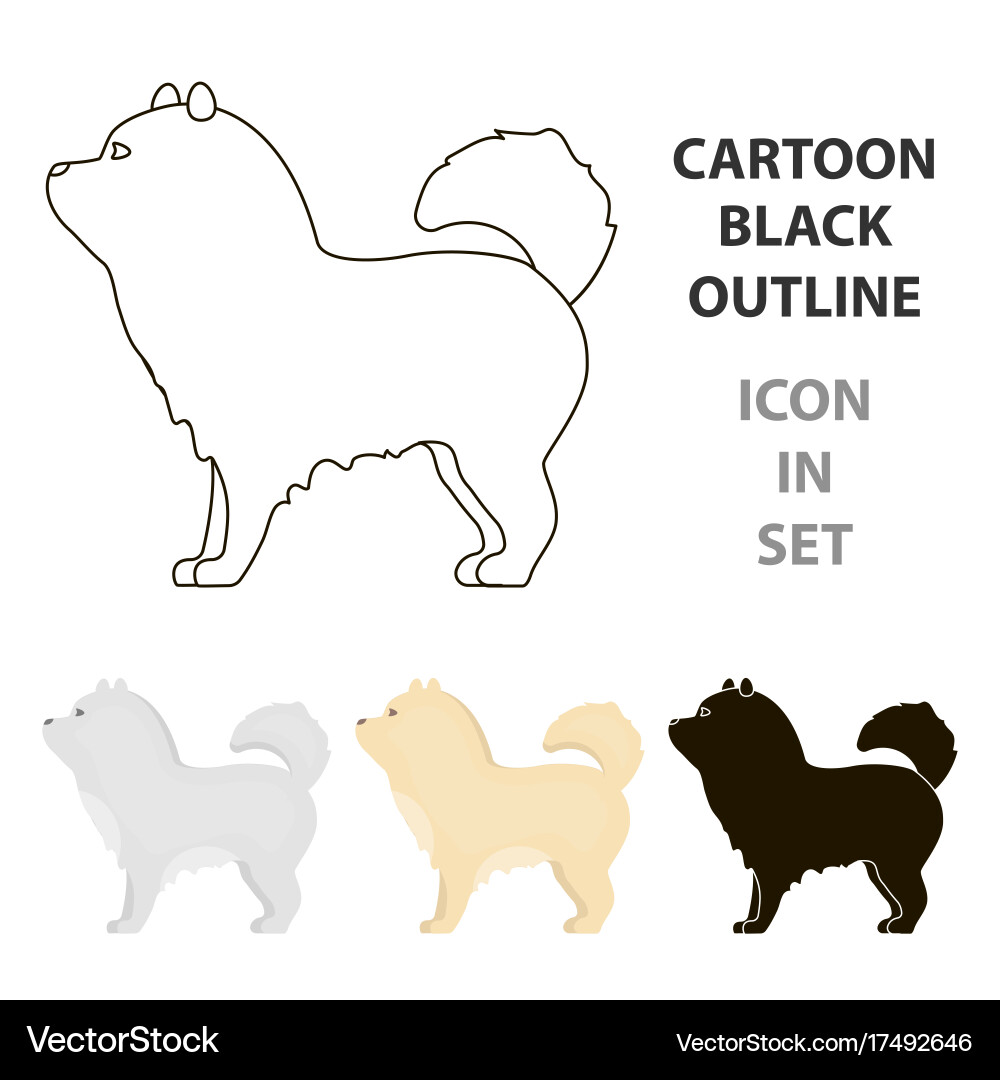 Chow-chow icon in cartoon style for web vector image