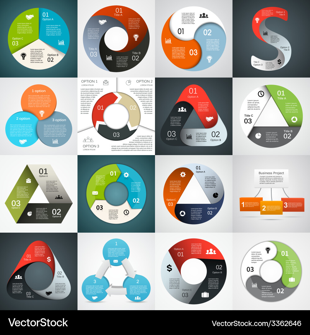 Circle triangle infographics set template Vector Image