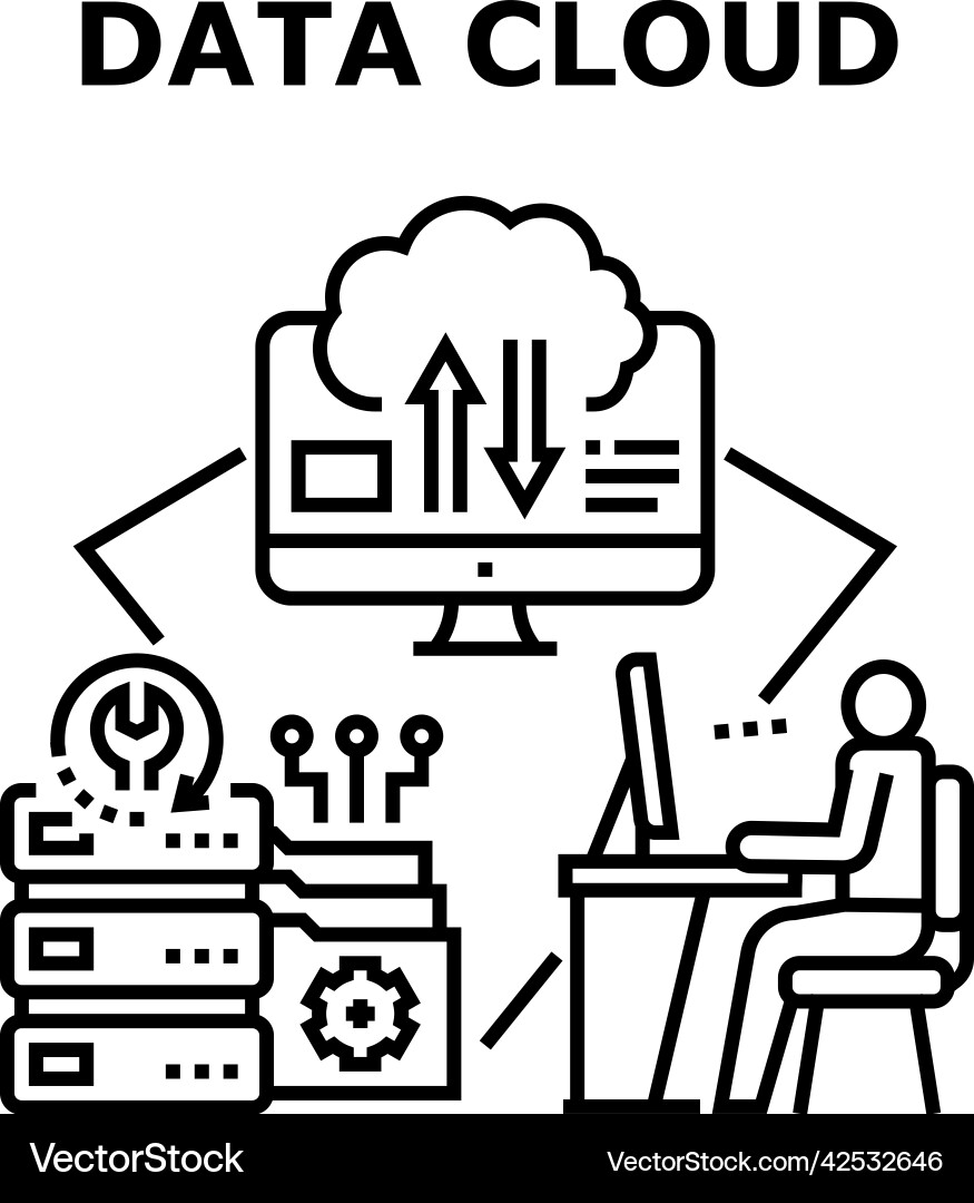 Data cloud connection concept vector image