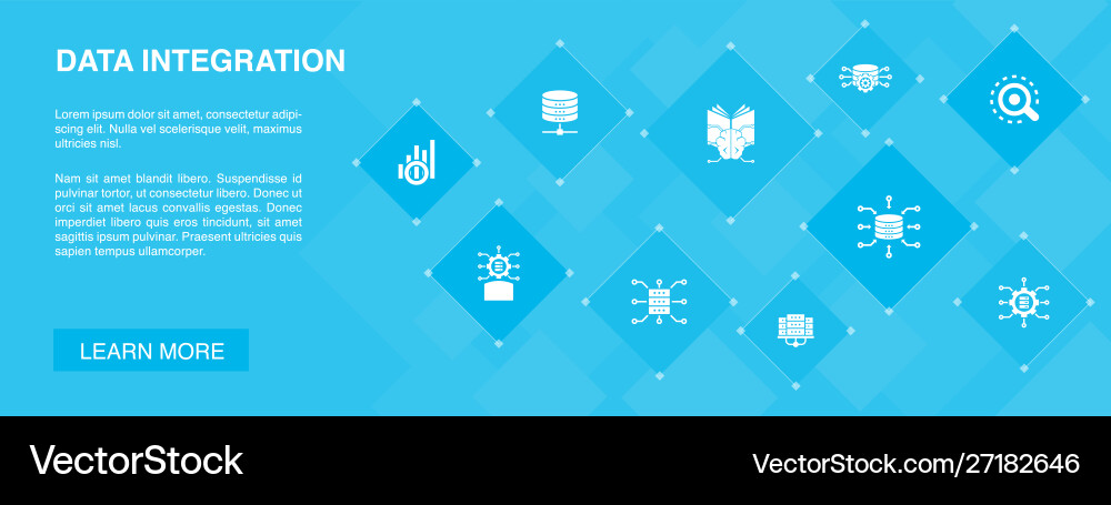 Data Integration Icons - Analytics & Machine Learn vector image