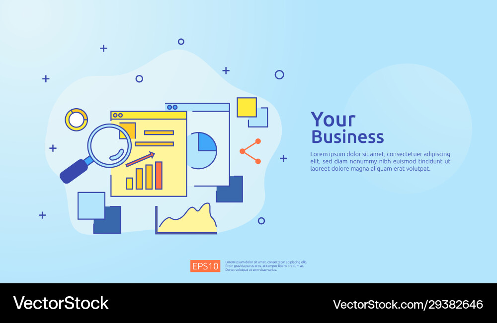 Digital graph data for seo analytics vector image