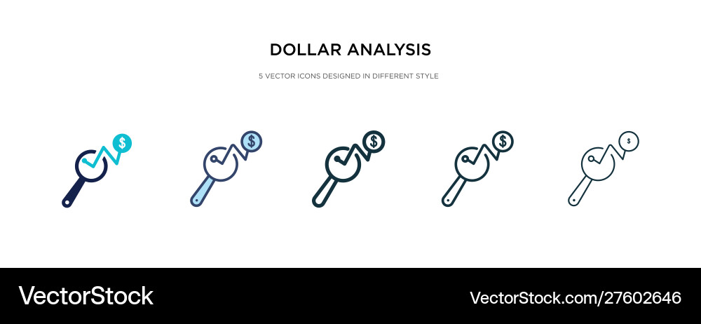Dollar analysis bars icon in different style two Dollar analysis bars icon in different style two vector image