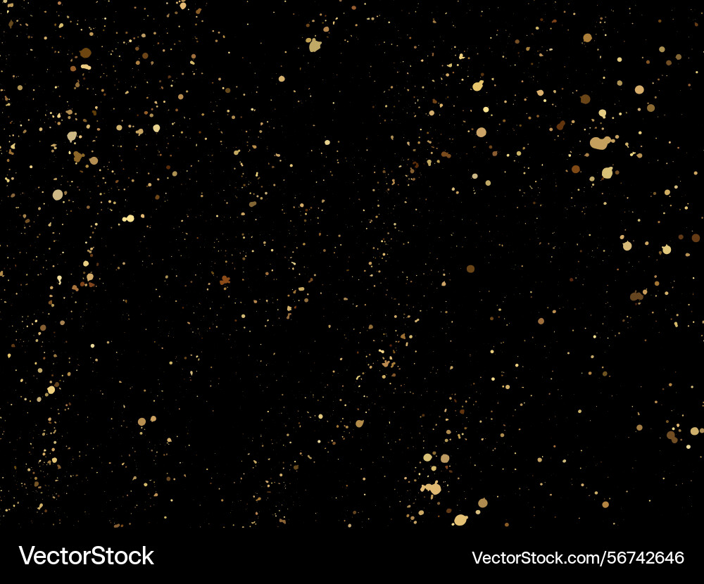 Elegant gold splatter texture on a black Elegant gold splatter texture on a black Vector Image