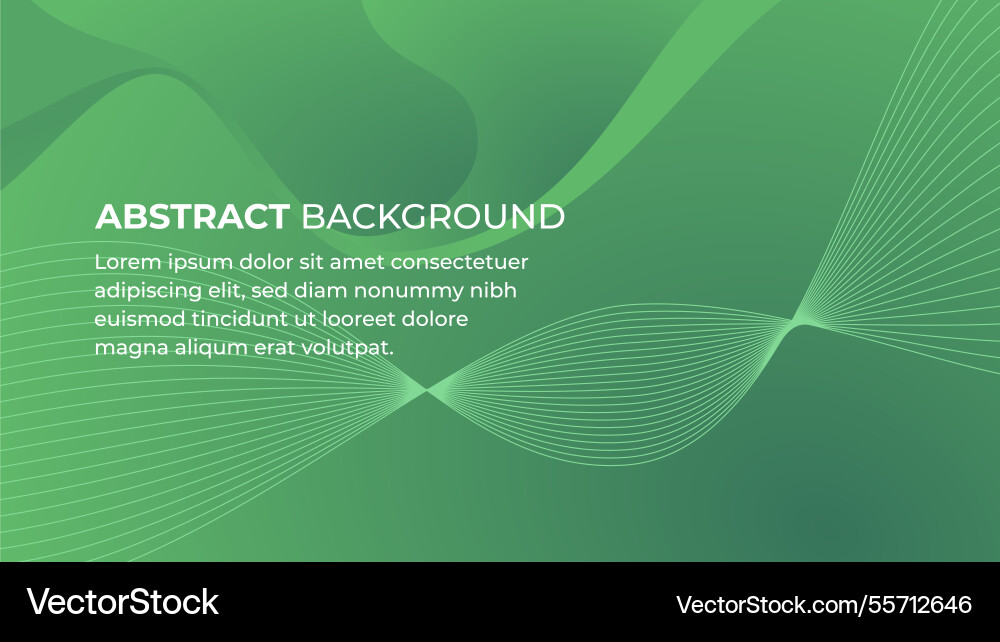 Green gradient background with abstract lines Vector Image
