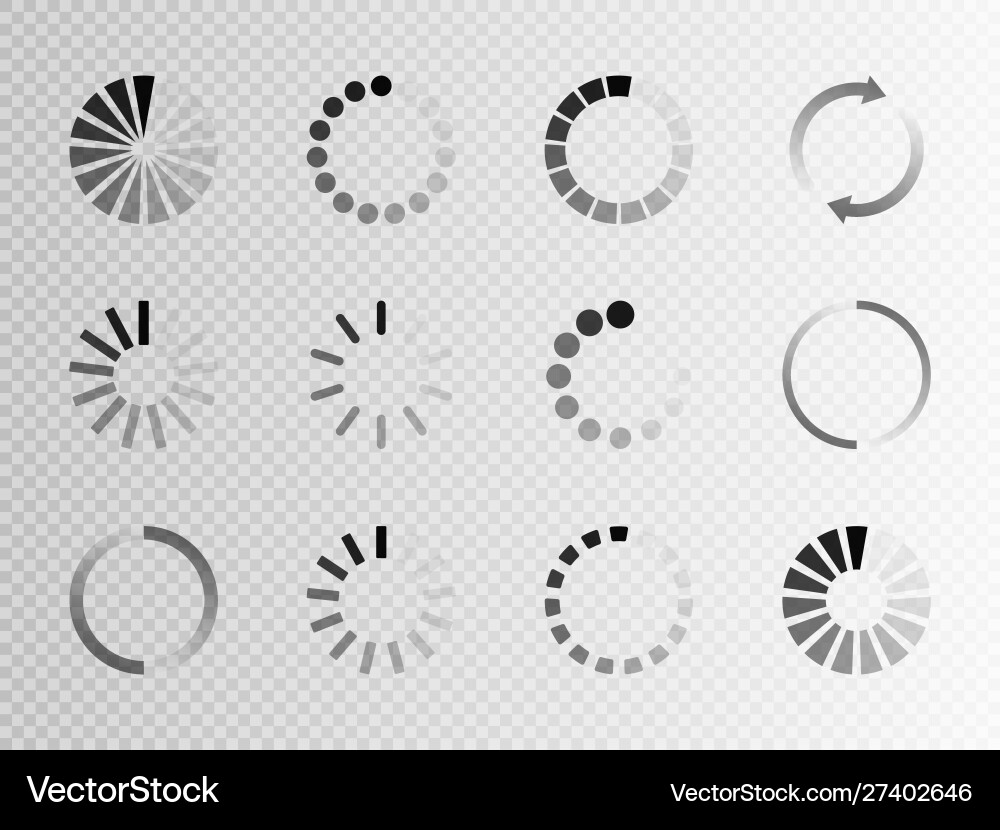 Loading Circle Icons - Set vector image