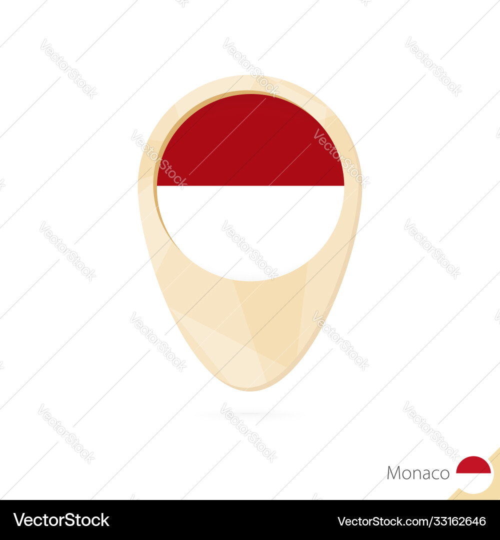 Map pointer with flag monaco orange abstract vector image