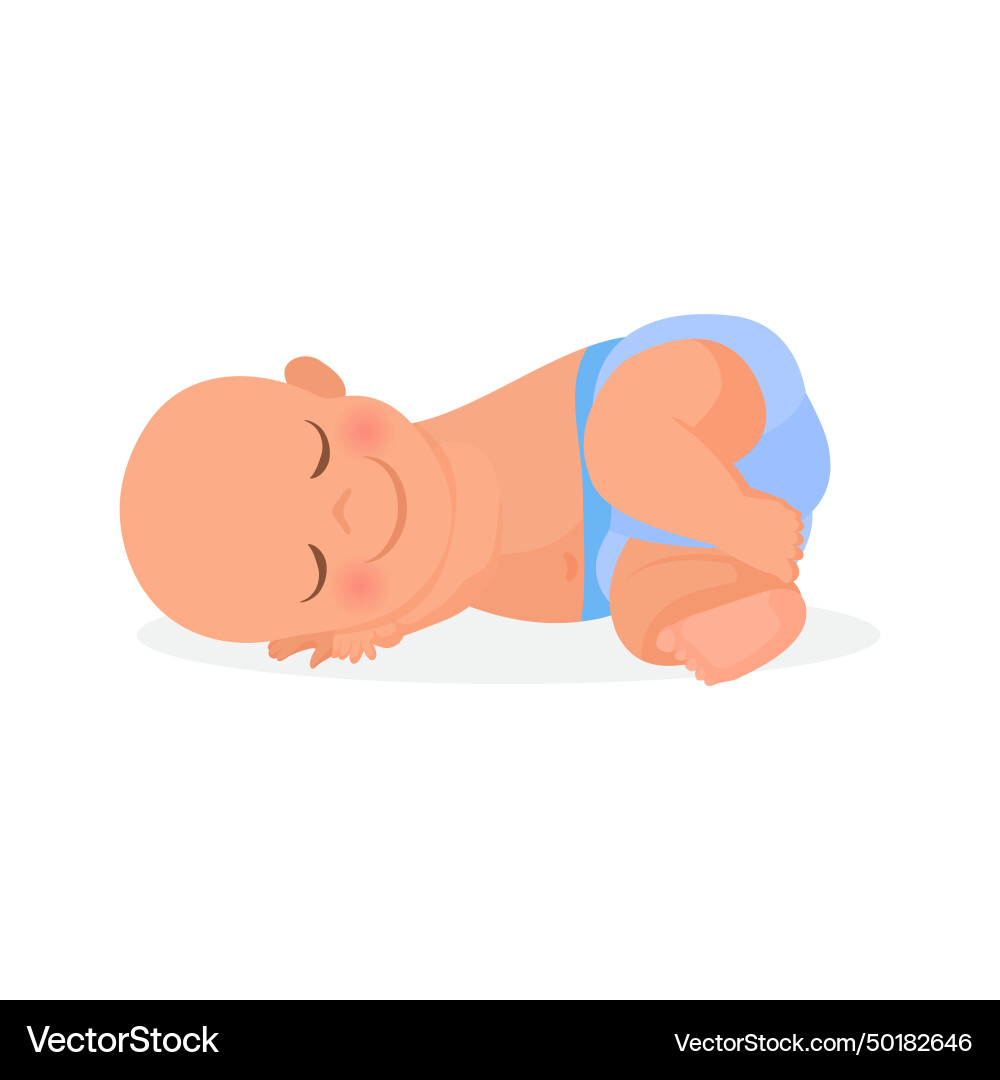 Neugeborenes Baby in blauer Windel schlafen glückliches Kind Neugeborenes Baby in blauer Windel schlafen glückliches Kind vektorbild